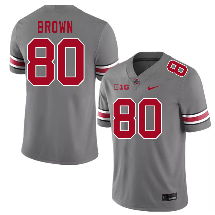 #80 Noah Brown Ohio State Buckeyes Jerseys Football Stitched-Grey